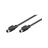 Goobay 50057 S Video Kabel vergoldete Mini DIN Stecker 4 polig S-Videokabel geschirmt SVHS Kabel VHS Videorecorder / VHS Recorder Kabel Schwarz 1m