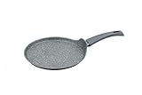 Zanetti DURAPIETRA Crêpes-Pfanne 20 cm aus Aluminium, Antihaft-Pfanne für Crêpes, geschmiedet, mit hoher Dicke, Steinoptik und Soft-Touch-Griff, für jede Herdplatte einschließlich Induktion