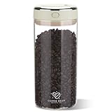 MICHIHOMIE Kaffeedose Luftdicht Glas, 1.7L Kaffeebohnen Behälter mit Auslassventil und Datumsanzeige, Transparent Kaffeebohnen Aufbewahrung für Kaffeebohnen, Nüsse, Kakao, Teeblätter