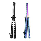 RICEEL Butterfly Kamm Schmetterlings-Kamm Faltbarer Taschenkamm Frühlings Haar Kamm für Haar Barberkamm Haarstyling Zubehör Training Schmetterling Stil Kamm (Bunte)