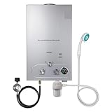 OUTFYT Wassererhitzer, Propangas-Heizung Durchlauferhitzer 6L/8L/10L/12L/16L/18L Warmwasserbereiter 36KW Tank Durchlauferhitzer Aus Edelstahl Energie und Zeit Sparen(6L)