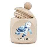 polar-effekt Milchzahndose aus Holz mit personalisierten UV-Druck für Kinder - Geschenk-Idee zur Taufe & Geburtstag - aus nachhaltigen Ahornholz gefertigt