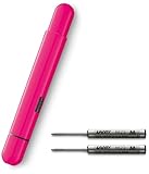 Lamy pico chrome Kugelschreiber – Innovativer Pocket Pen Kuli – mit einem Klick in Full-Size – Gehäuse aus Metall & Strichbreite M – inkl. Compactmine M 22 in schwarz (neonpink +2 Ersatzminen)