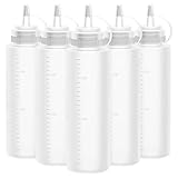 Lestiven Squeeze Flasche, 5 Stück 250ml 8oz Plastik Quetschflasche Mit Kappen - BPA Frei,Kein Leck Condiment Flaschen für Malen,Backen,Ketchup,scharfe Soße,Olivenöl, Saucenflasche
