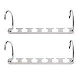 AEIOPRS 2 pcs Kleiderbügel Platzsparend Metall Magische Bügel rutschfeste Schrank Organizer kleiderschrank für Hosen Jeans Anzug und Kleider