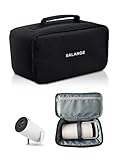 Salange Mini Beamer Tasche für HY300 HY320, Reisetasche mit Reißverschluss und Schutztasche, Projektor Tasche für die Meisten Projektoren und Zubehör, Tragbare Projektortasche, Schwarz
