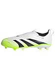 adidas Unisex Kinder Predator League Laceless Firm Ground Football Boots Kids, Cloud White/Core Black/Lucid Lemon, 34 EU