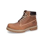 Dockers by Gerli Herren Combat Boots, Männer Stiefeletten,warm gefüttert,Kurzstiefel,uebergangsschuhe,uebergangsstiefel,Cognac,43 EU