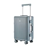 ZHANGshouf Handgepäck mit Aluminium-Rahmen, kein Reißverschluss, Gepäck, aufgegebenes Gepäck mit 360°-Rollgürtel, Getränkehalter, mit Schloss, 10,8 cm, 5, 22in