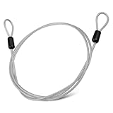 GOOHOCHY Edelstahl Stahlkabelschloss mit Doppelt Geschlungenen Enden Robustes Verschleißfestes Drahtseil für Fahrrad Gepäck Tor und Zaun Vielseitiges Sicherheitskabel Transparent