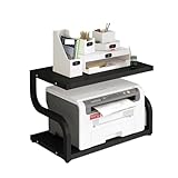 Desktop-Druckerständer mit Stauraum, 2-stöckiges Regal für Büro und Zuhause, strapazierfähig, modernes Design, rutschfeste Oberfläche, effizienter Arbeitsplatz