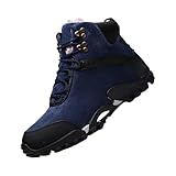 Herren Damen Leder Casual Winterstiefel Anti-Punktur Outdoor Boots Warm Gefütterte Schneestiefel Urban Knöchelhohe Sneaker Wanderstiefel Sicherheitsschuhe Schlüpfen Winterschuhe 38-46