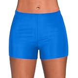 Damen Badeshorts Bikinihose Badehose Schnell Trocknende Boardshorts Bauchkontrolle Schwimmshorts Wassersport Boxershorts Bauch Weg Sport Bikini Shorts Strandshorts Bauchweg (XXY1-Blue, L)