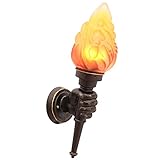 VOMI LED Fackel Wandlampe Flamme Wandleuchte Innen Außen Wandbeleuchtung Aussenleuchte Flurlampe Deko-Beleuchtung für Loft Wohnung Landhaus Korridor Treppenhaus Flur Balkon Schlafzimmerlampe