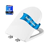 Ibergrif WC Sitz mit Absenkautomatik-D Toilettendeckel Einfache Montage und Sauber,Klodeckel Quick-Release-Funktion,Antibakterielle,Passend für die Meiste Toilette,Belastbarkeit von 150kg,Weiß,M41001