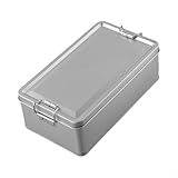 Metall-Blechdose mit Deckel, leere Metalldose zur Aufbewahrung von Snacks, Süßigkeiten, Keksen, Tee, rechteckige Aufbewahrungsboxen für Zuhause, Küche, Aufbewahrungs-Organizer (L)