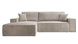 Selsey Sofa Ecksofa Eckcouch Schlafsofa Couch Mit Stauraum Schlaffunktion Pflegeleicht Polyurethanschaum L Form Links Farese Beige Cordoptik
