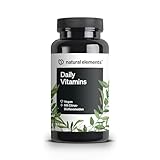 natural elements Daily Vitamins – 120 Multivitamin Kapseln – alle wertvollen Vitamine A-K – perfekt für Sportler – vegan, hochdosiert, ohne unnötige Zusätze – in Deutschland produziert & laborgeprüft