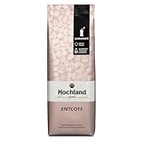 Hochland Kaffee – Entcoff 250g (gemahlen) – Entkoffeiniert & Harmonisch – Edelschokolade, Ahornsirup, Malz, Schwarzer Tee – Für Vollautomat & Filter – 100% Arabica aus Honduras