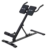 GORILLA SPORTS® Rückentrainer - Klappbar, Verstellbar, Stabil, bis 150kg, Stahl, Schwarz - Hyperextension Bank, Rückenstrecker Gerät, Fitnessgerät für Rücken, Bauch, Zuhause
