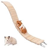 Hamster Brücke, 60 X 8 cm Holzbrücke für Kleintiere, Biegbare Hamster-Holzzaun Natürliches Versteck für Meerschweinchen, Mäuse, Gerbils, Papageien, Chinchilla und Andere Kleine Tiere Käfigzubehör