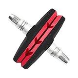 perfeclan Fahrradbremsbeläge, Fahrradblöcke Schuhe, kein Geräuschgummi -Fahrradfahrradfahrrad, liefert universelle Bremsschuhe 70 mm, Rot