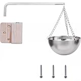 Sauna Aromaschale beheizbar Edelstahl gleichmäßige Ölverteilung Schwenkkette Salzhalter 12cm Silber Einfache Installation Holzakzent für Spa Raum