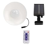 Solar-Terrassenschirmleuchte, LED-Solar-Terrassenschirmleuchte, Fernbedienung, Solarpanel, Sonnenschirmlampe, Warme Farbe 3000 K, Schirmleuchten