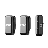 RØDE Wireless Micro - Kompaktes drahtloses Mikrofon, Zwei Mikrofone mit Ladehülle für die Erstellung von Inhalten auf dem Smartphone - USB-C, Schwarz