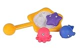 Simba 104015478 - ABC Badetiere im Netz, ab 3 Monaten, mit Kescher, 3 Tiere, Babyspielzeug, Kleinkind, Badewannenspielzeug, Wasserspritztier, Wassertier, Badespaß