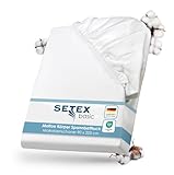 SETEX Molton Köper Matratzenschutz, 90 x 200 cm, Matratzenschoner aus 100% Baumwolle, Basic, Weiß