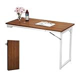 Pounjsd wandklapptisch, wandtisch klappbar, klapptisch küche Wand, Wandhalterung Schreibtisch herunterklappen, zusammenklappbarer Arbeitst, Klappbarer Wandtisch für Küche und Wohnzimmer, 100×60×75cm