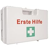 Erste Hilfe Kasten LARGE (ohne Inhalt) - Erste Hilfe Koffer mit Wandhalterung, Verbands-Kasten gemäß ASR, für DIN13157/DIN13169, aus ABS-Kunststoff - bruchsicher & schlagfest, Typ L, HierBeiDir