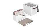 Rotho MYPAPER Set Dokumenten Ablage MY PAPER Plus, Set aus Organizer Dokumente und Ablagesystem mit Register, Kunststoff, weiss mit roten Mappen