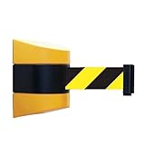 GHHZML Absperrband Ausziehbar 3/5/7/10 Meter Gurtlänge, an der Wand montierte, einziehbare Gurtbarriere mit gelb-schwarz gestreiftem Warngurt for abgetrennte Bereiche(7 Meters)