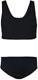 Aquarti Mädchen Sport Bikini Racerback Bustier & Bikinislip, Farbe: Jacquard Punkte Schwarz, Größe: 152