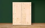 geborgenschlafen Zirbenschrank Massivholz - Schiebetürenschrank Zirbe 2-türig mit Soft-Close - PEFC Zertifiziert - Schlafzimmer - B x H 160 x 210 cm