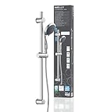 EISL WELLY Stangenbrauseset DX6051CSB, Handbrause mit Schlauch und Halterung, inklusive Wasserspardichtung, Duschkopf mit Schlauch, chrom