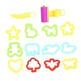 WESIEVYA 28 Stück Teiliges DIY Knetformen aus Hochwertigem Kunststoff Kindersicher und Langlebig mit Glatten Kanten für Kleine Hände Leicht und Farbenfroh für Kreatives und Modellieren mit