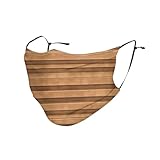 WZYWHJ Staubschutzmaske für Erwachsene, wiederverwendbar, verstellbar, atmungsaktiv, Polyesterfaser, originale Holzfarbe, 5 Stück