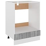 vidaXL Herdumbauschrank, Küchenschrank mit verstellbaren Füßen, Ofenschrank für Küche, Backofenschrank Küchenmöbel Herdschrank, Grau Sonoma Holzwerkstoff