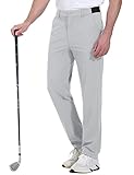 Rdruko Herren-Golfhose, dehnbar, schnelltrocknend, leicht, lässig, mit Taschen, Hellgrau, 58