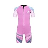 ZCCO Neoprenanzug Kinder, Kids Neoprenanzug 2.5mm Neopren Thermal Badeanzug, Neopren Front Zipper Taucheranzüge Surfen Schwimmen Tauchen Warmhalten für Wassersport,ROSA M