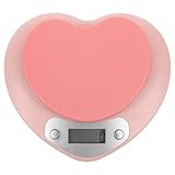 Tofficu Elektronische Küchenwaage Kunststoff 1g 5kg Präzisionswaage Digital Backwaage für Zuhause Küche Backen Rosa
