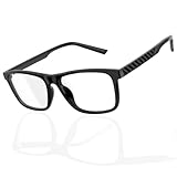 Amorays Premium Lesebrille Herren Ultraleicht TR90 Frame Blaulichtfilter hochwertig Lesebrillen 8085（Schwarz，+1.50）