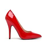 Gizelle Damen Spitze Pumps, rotes Leder,44 -EU