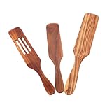 Ciieeo Teiliges Küchenhelfer Holzspatel Set mit Langem Griff Hitzeisolierte Kochutensilien aus Premium holz Robustes Kochbesteck für Rühren Braten und Servieren Küche