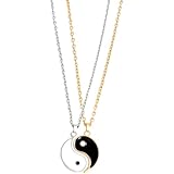 Gatuida Yin Yang Taiji Partnerkette Edelstahl Satz Zarte Liebeskette für Paare Partnerhalskette mit Yin Yang Anhänger Geschenk für Männer und Frauen