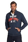 JP 1880 Herren große Größen Übergrößen Menswear L-8XL Sweatjacke, Stehkragen, Zipper, Print Mattes Nachtblau 7XL 813124130-7XL