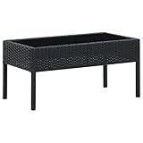 NQJIBUE Outdoor Möbel Gartentisch Schwarz 75x40x37cm Poly RattanMöbel